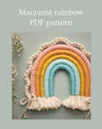 Macramé rainbow, PDF pattern and tutorial