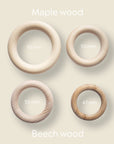 Wooden rings, maple wood