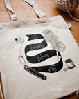 Tote bag "I heart fiber art" (100% recycled cotton)