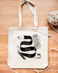 Tote bag "I heart fiber art" (100% recycled cotton)