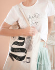 Tote bag "I heart fiber art" (100% recycled cotton)