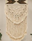 Macramé wallhanging, "Forest Florals"