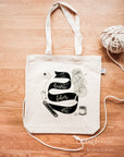 Tote bag "I heart fiber art" (100% recycled cotton)