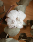 Pipa knot earrings, silver