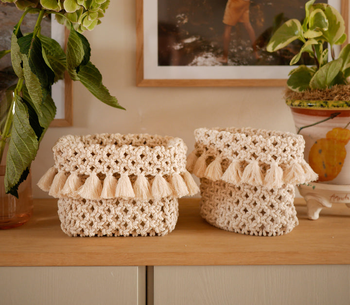 How to make a square macramé basket