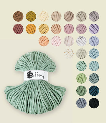 5 mm braided cord, recycled cotton