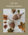 DIY kit, crocheted acorns (Swedish)