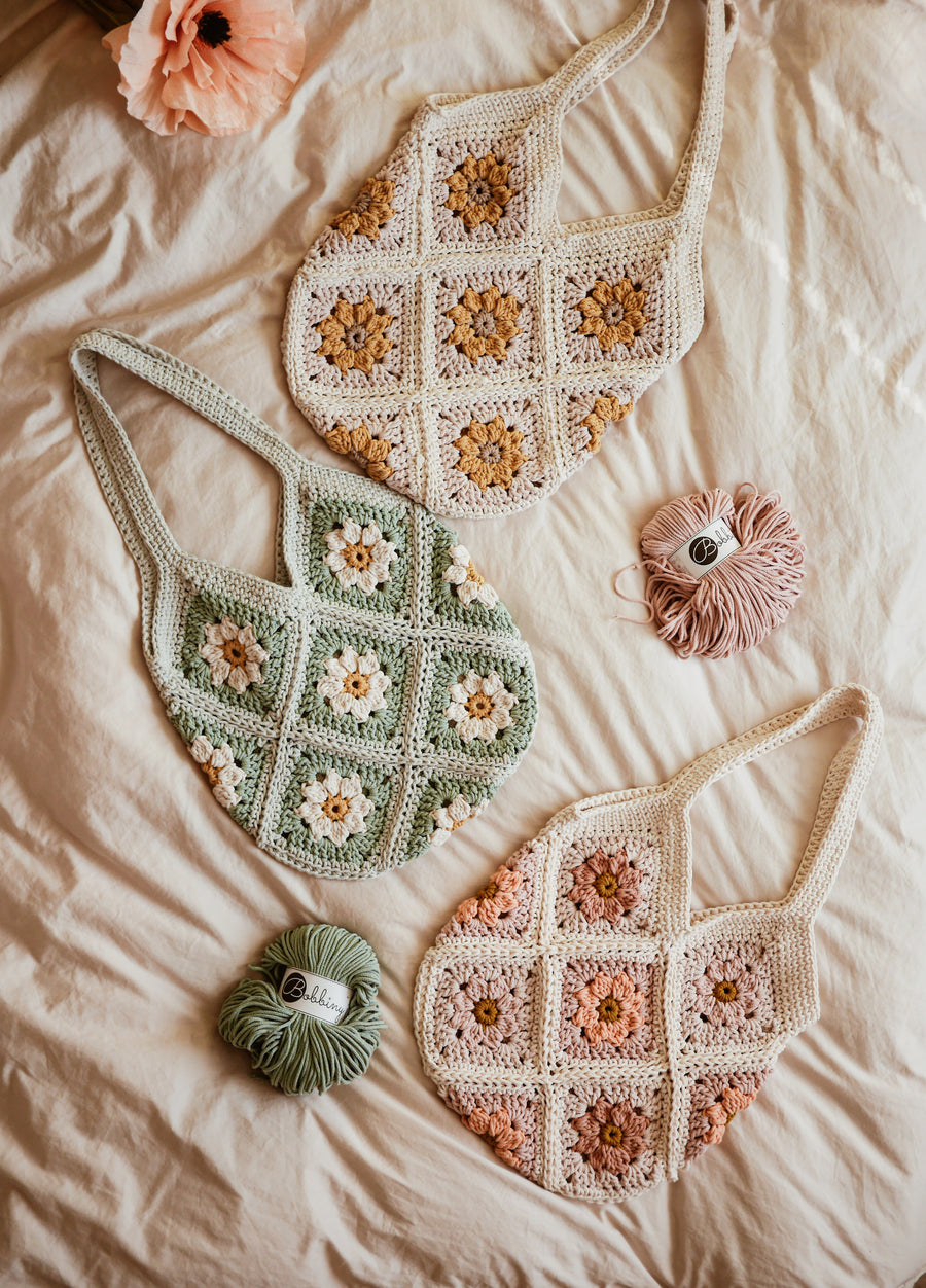 'Meadow' Crochet Bag PDF-mönster och video (engelska)