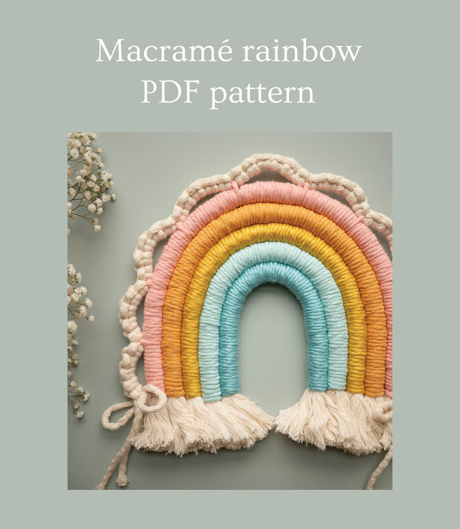 Macramé rainbow, PDF pattern and tutorial