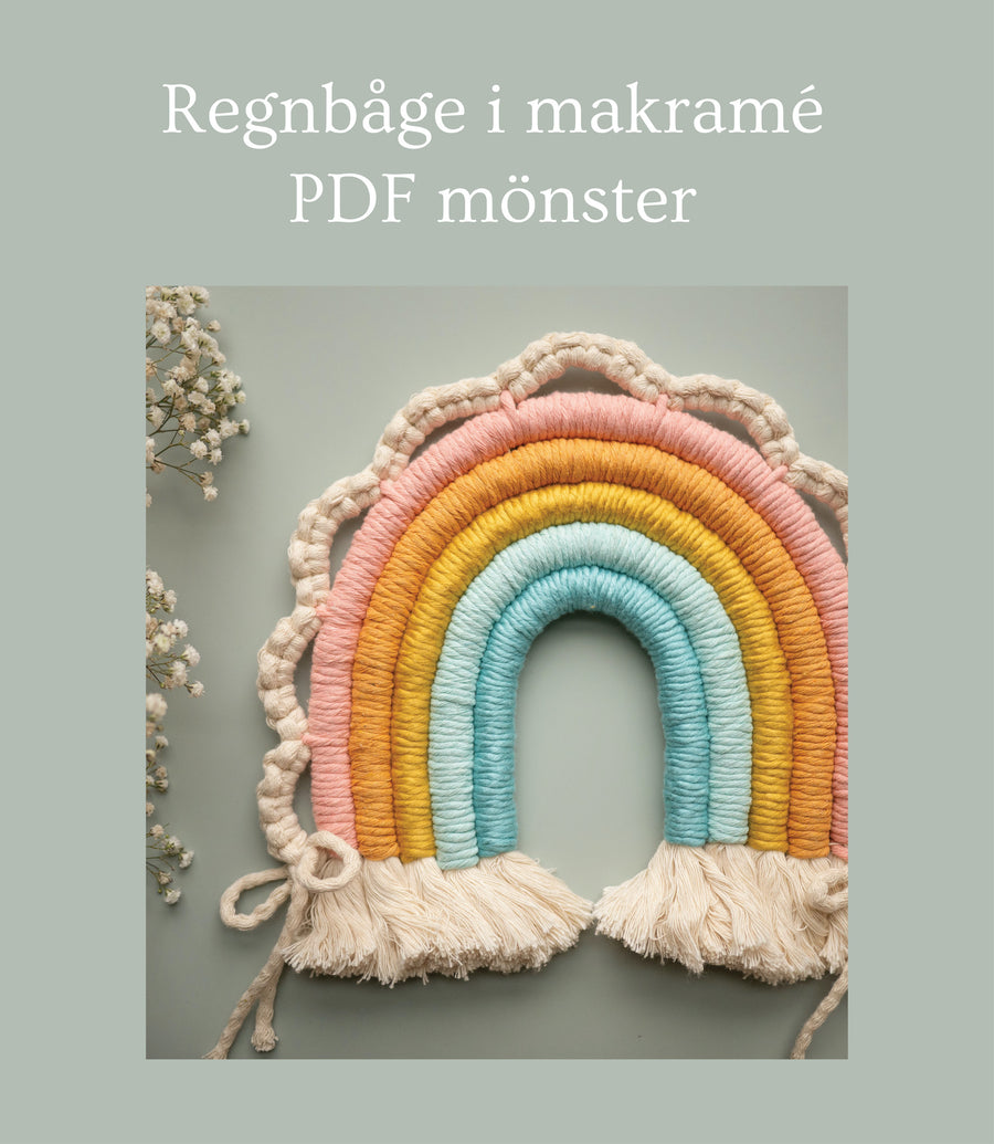 Makramé regnbåge, PDF-mönster och video