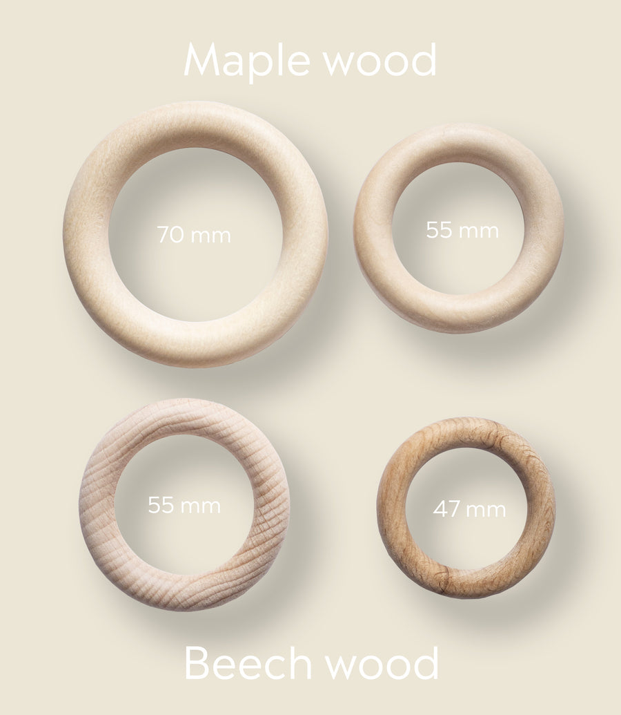 Wooden rings, beechwood