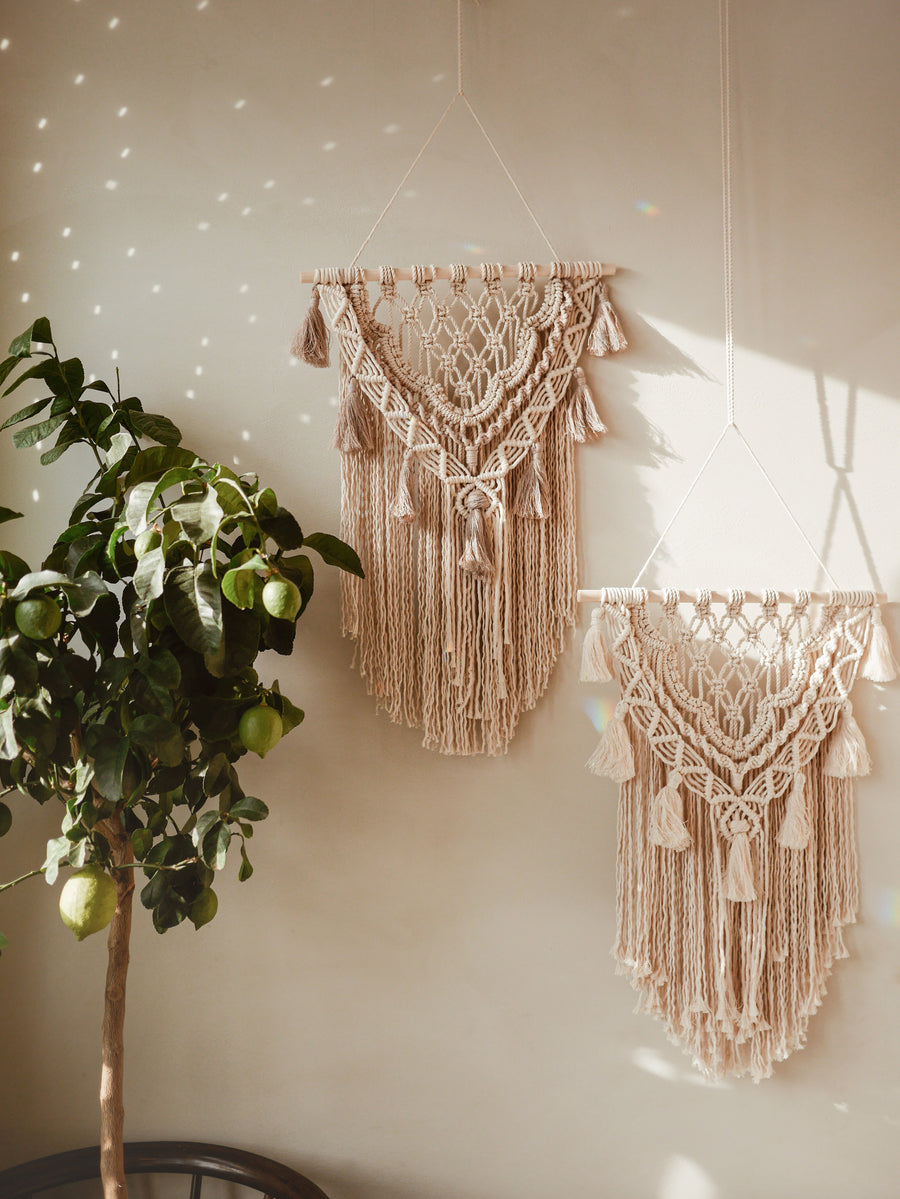 Macramé wall hanging, PDF pattern and tutorial