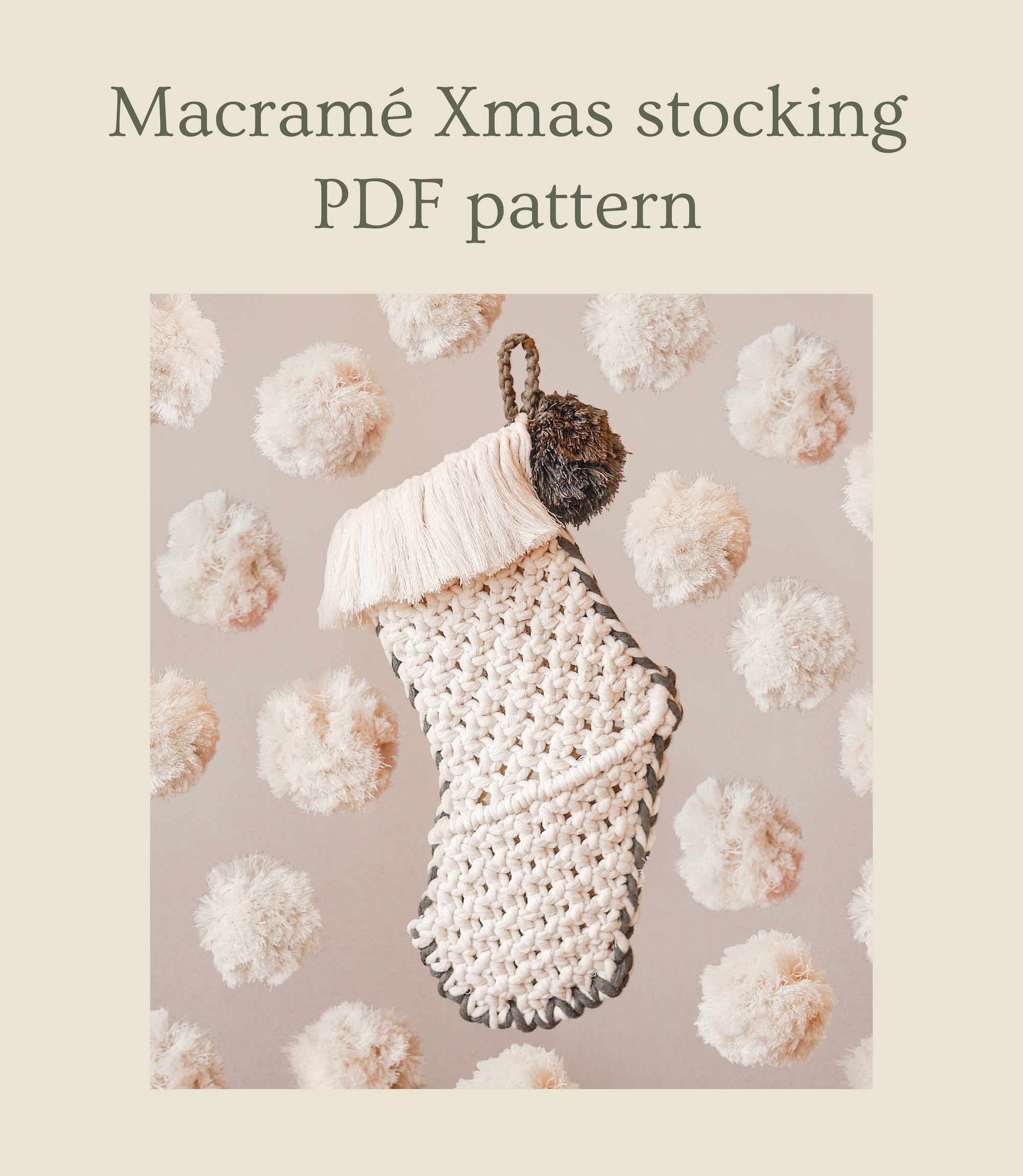 Macramé Christmas stocking pattern and tutorial – Createaholic