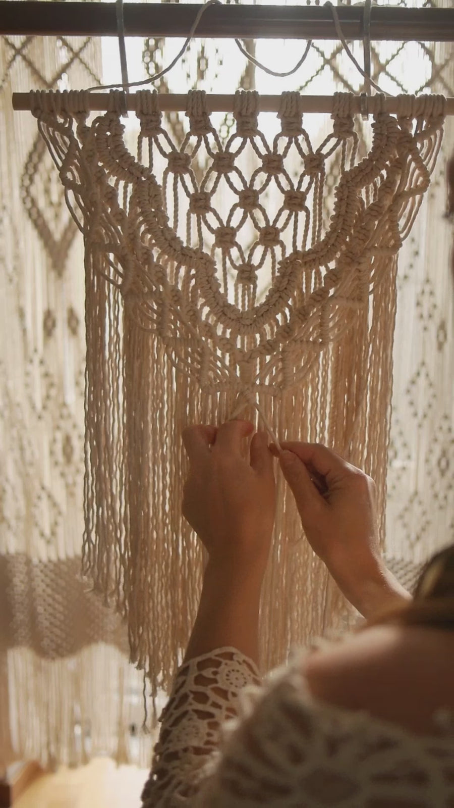 Macramé wall hanging, PDF pattern and tutorial