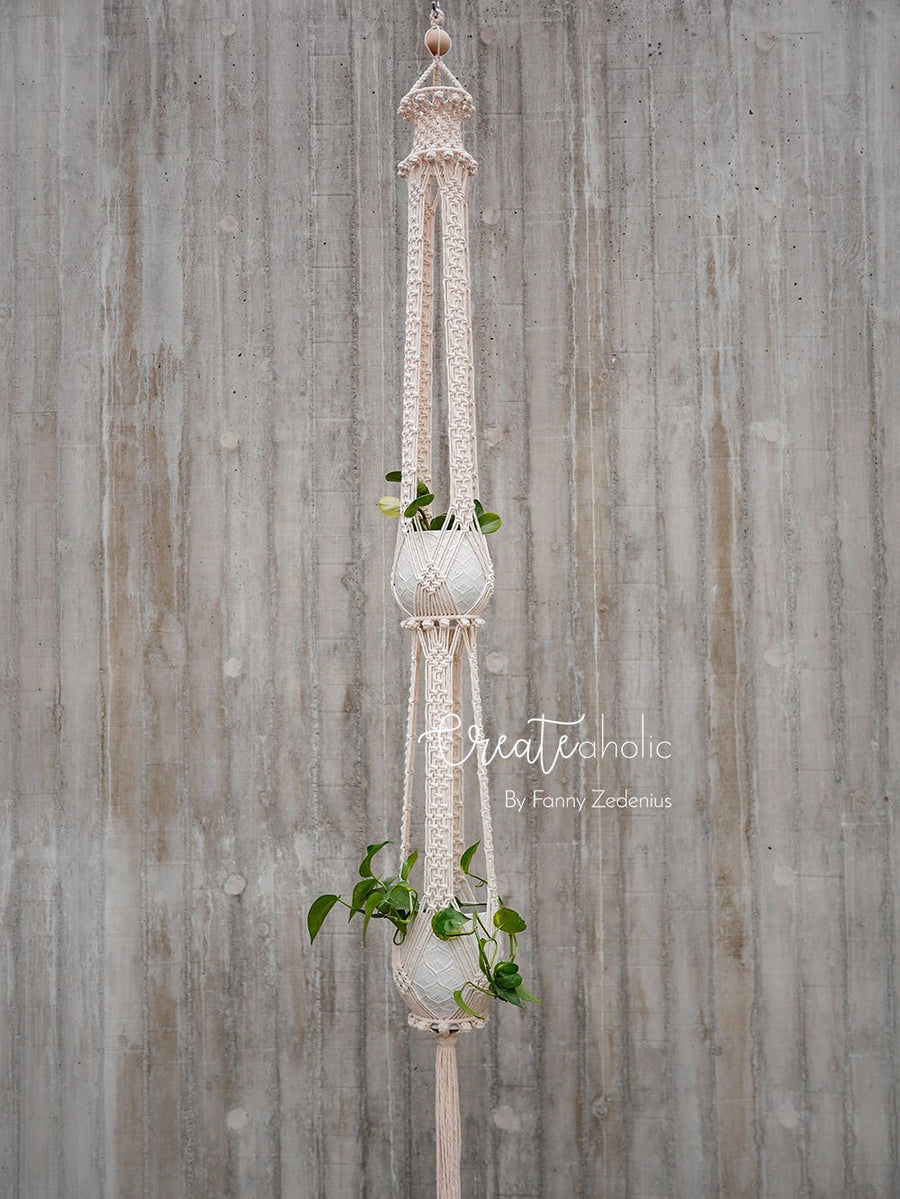 macrame plant hanger advanced Macramé plant hanger, "Royals" #1 – Createaholic