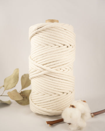 5 mm Natural braided cotton sash cord, 1kg