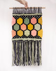Macraweave wall hanging, "Stained Glass"